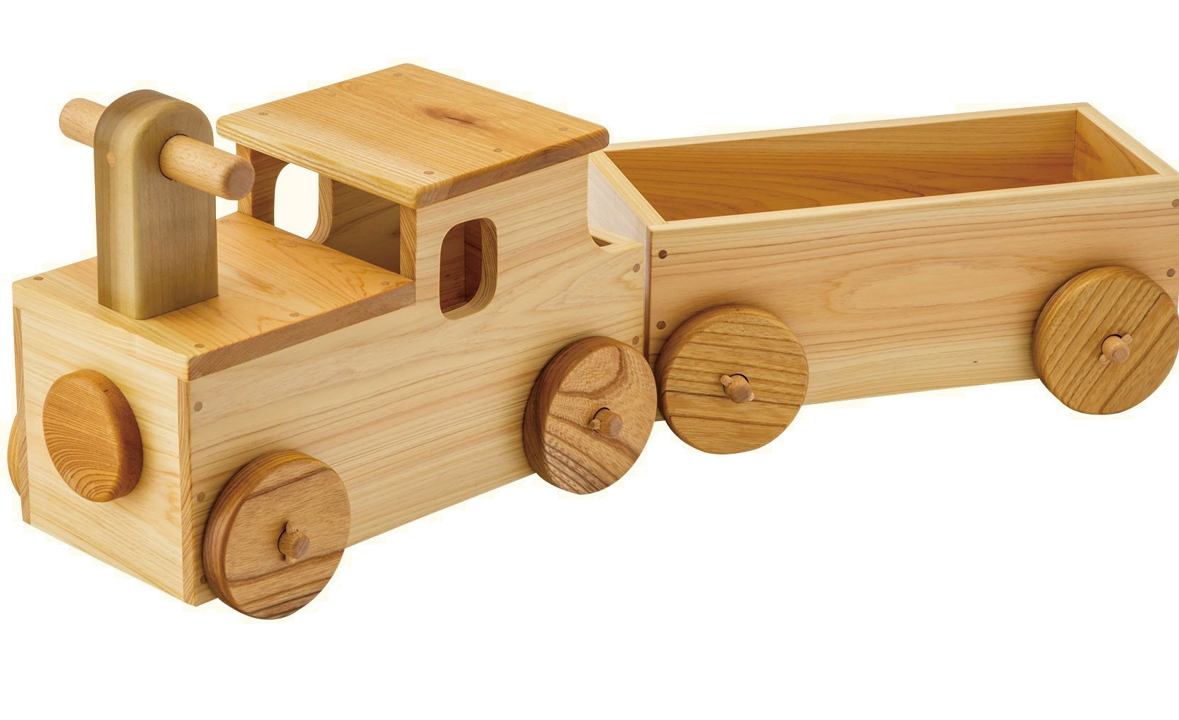 子どもが乗れる木の連結汽車 機関車マルクト