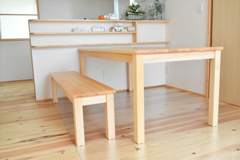 木曽ひのき ダイニングテーブル 注文生産 - 机/テーブル